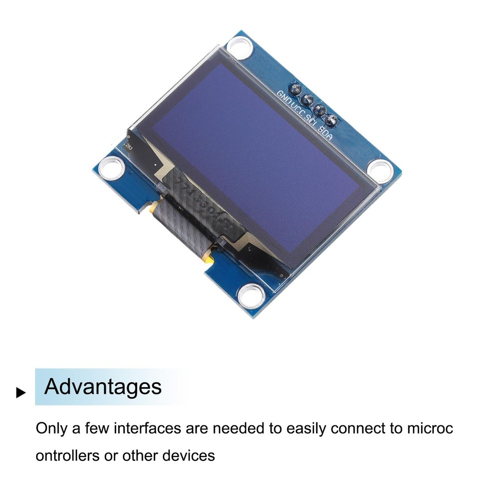 MECCANIXITY 1.3inch OLED LCD Screen Module with 4 Pins 128x64 Resolution...