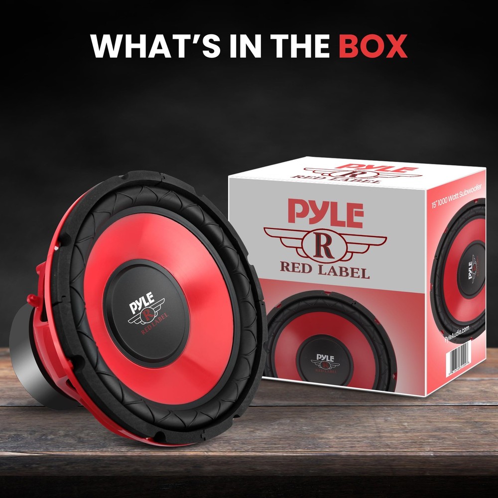 Pyle PLW15RD 15-Inch Red Cone High Performance Woofer One Size, Blue