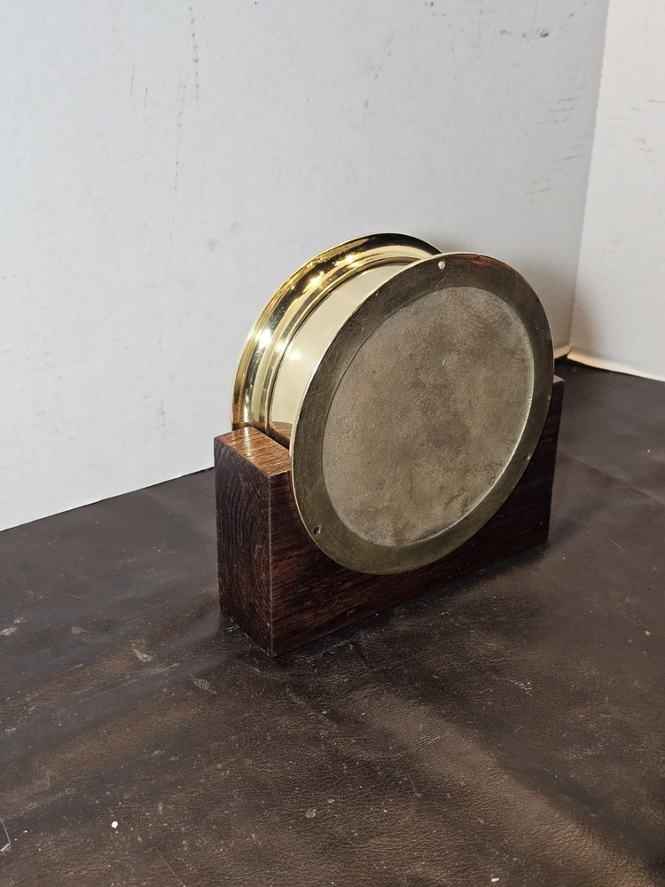 Vintage Seth Thomas Brass Ship's Clock with Stand, Working