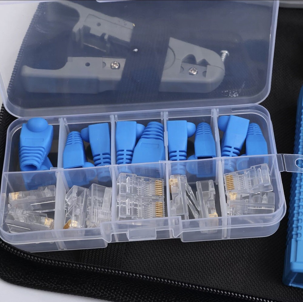 31 Pieces Network Ethernet LAN Kit Cable Tester Crimper Crimping Tool Set RJ45