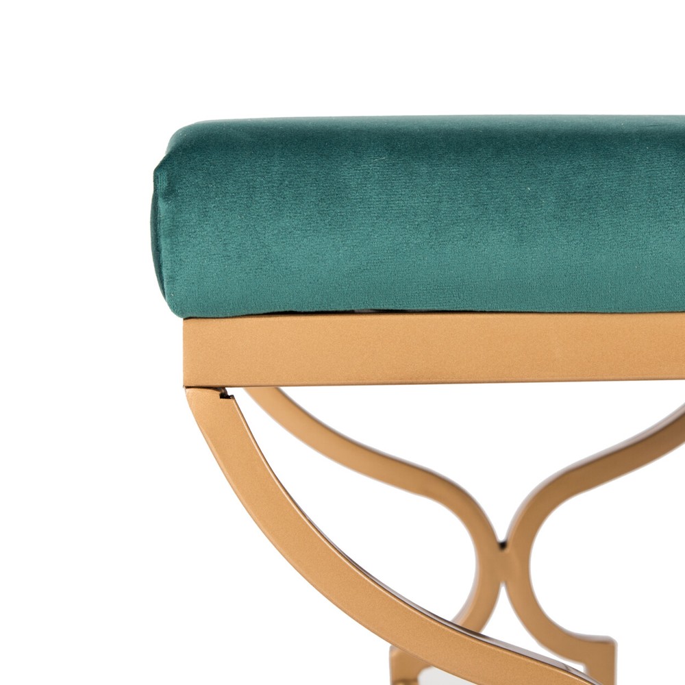 SAFAVIEH Juliet Rectangular Bench | Emerald / Gold |