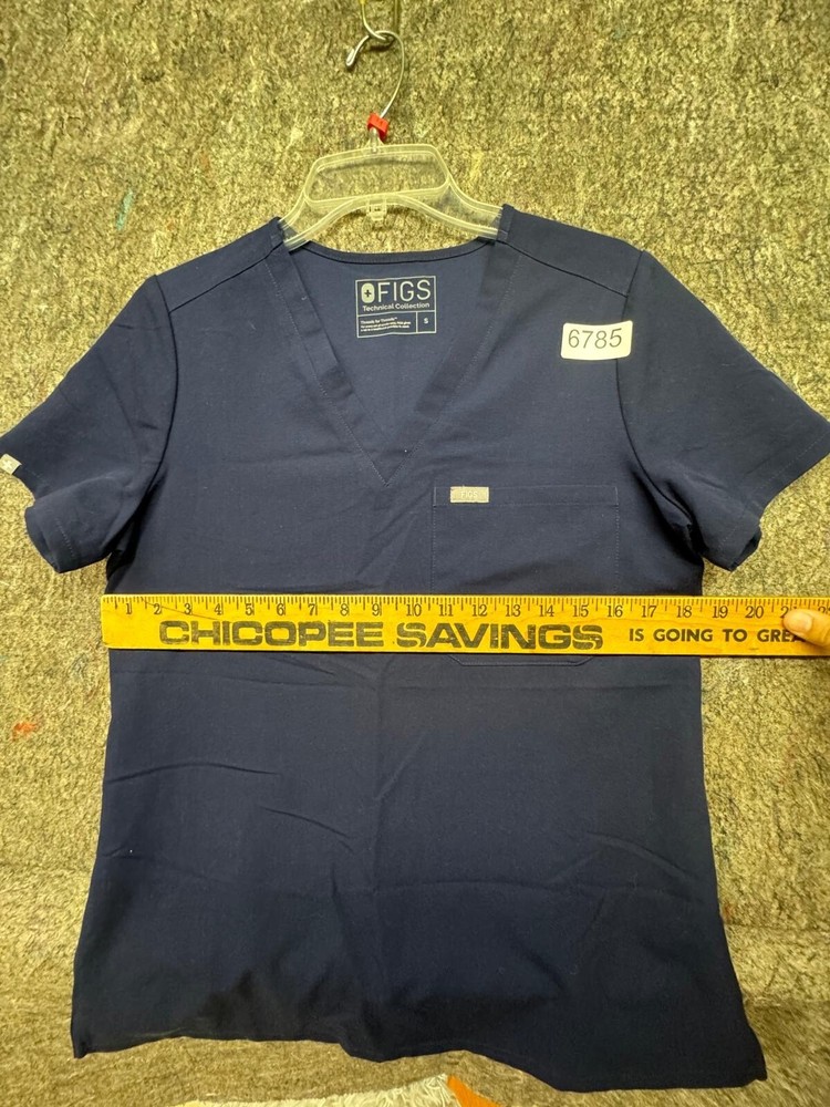 Figs Womens Scrubs Top Technical Shirt Blue Size S