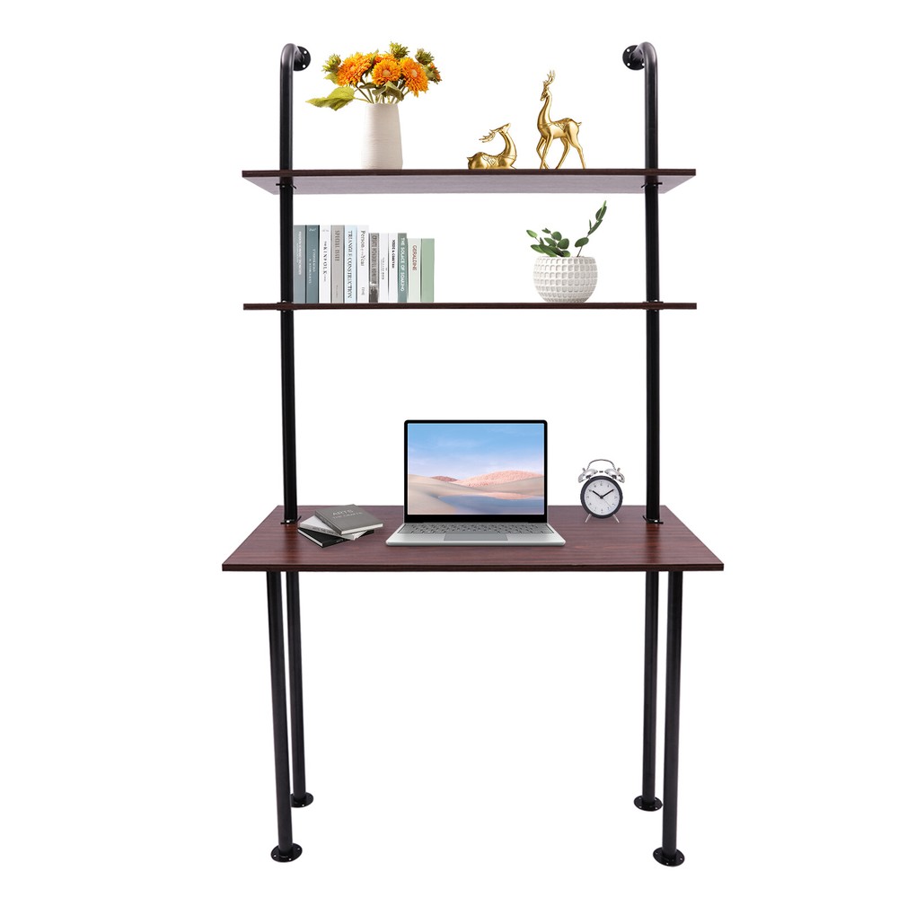 3 Tier Iron Wall Mounted Desk Wall Mount Computer Writing Table Wall Organizer