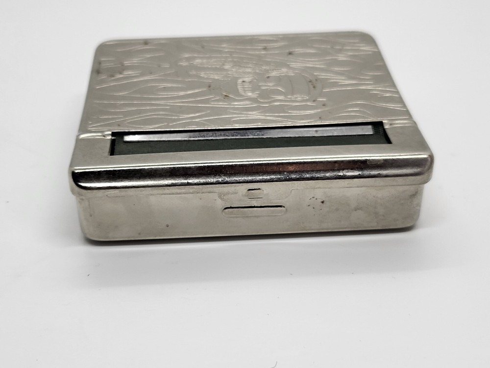 Automatic Cigarette Rolling Machine, Metal Box Cigarette Case PIRATE Skull