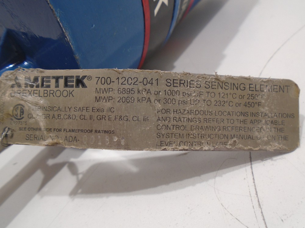 AMETEK DREXELBROOK 700-1202-041 SENSING ELEMENT LEVEL CONTROL RCT SERIES