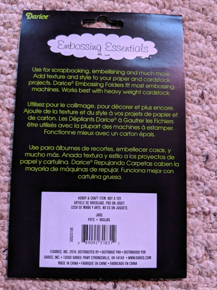 Darice embossing folder Jars