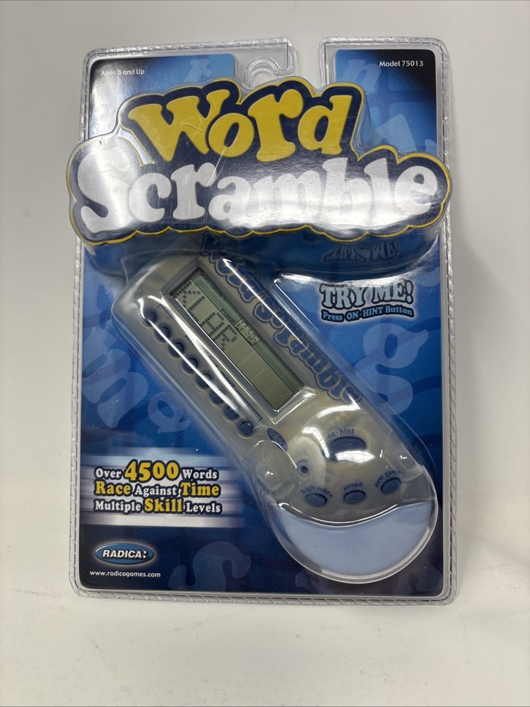 Radica Word Scramble Electronic Handheld Game 2000 New Working