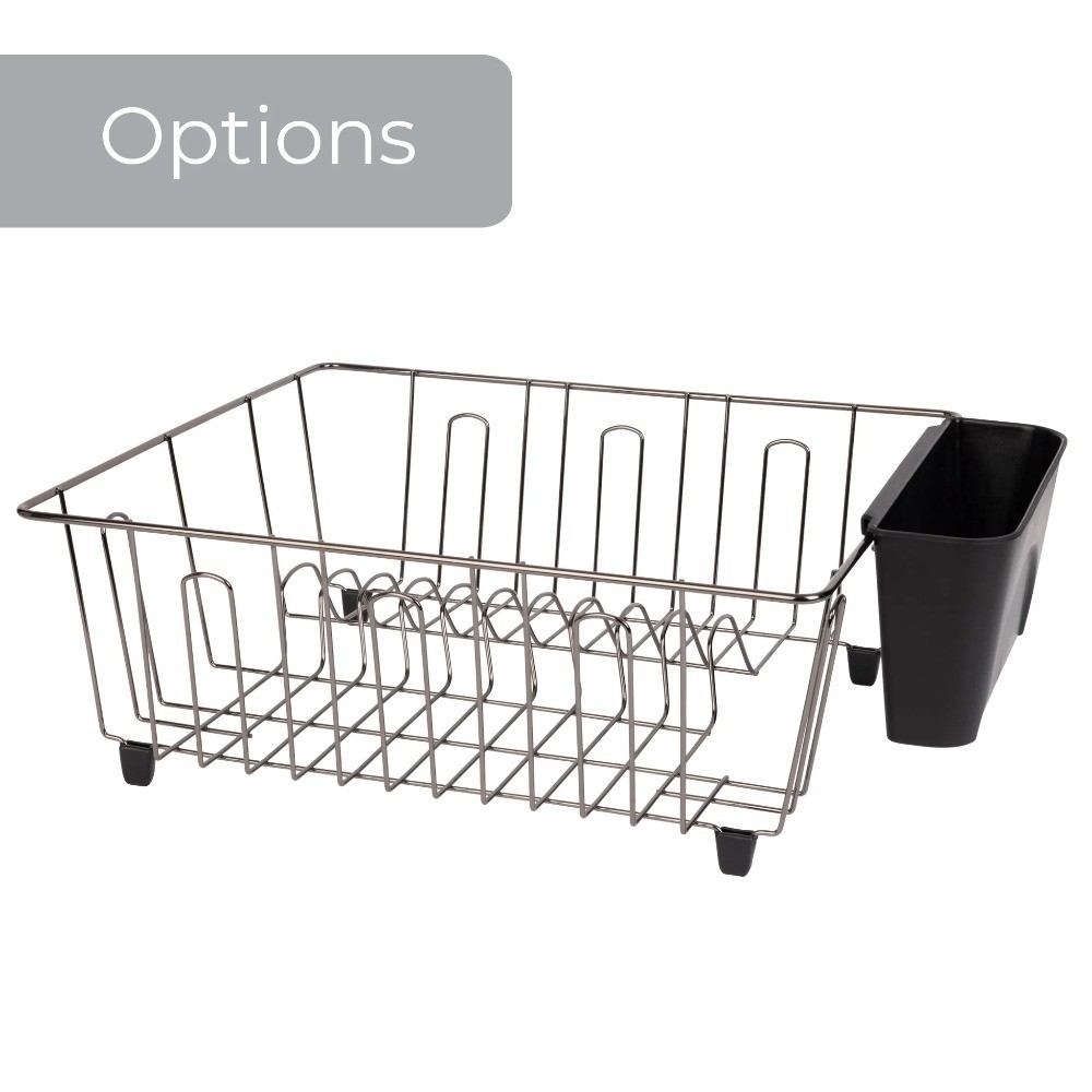 Small Dish Drainer Rack - Chrome/Black