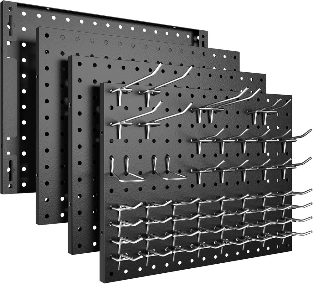 Hanging Panel Set, includes 4 metal hanging panel faces and 50 hooks