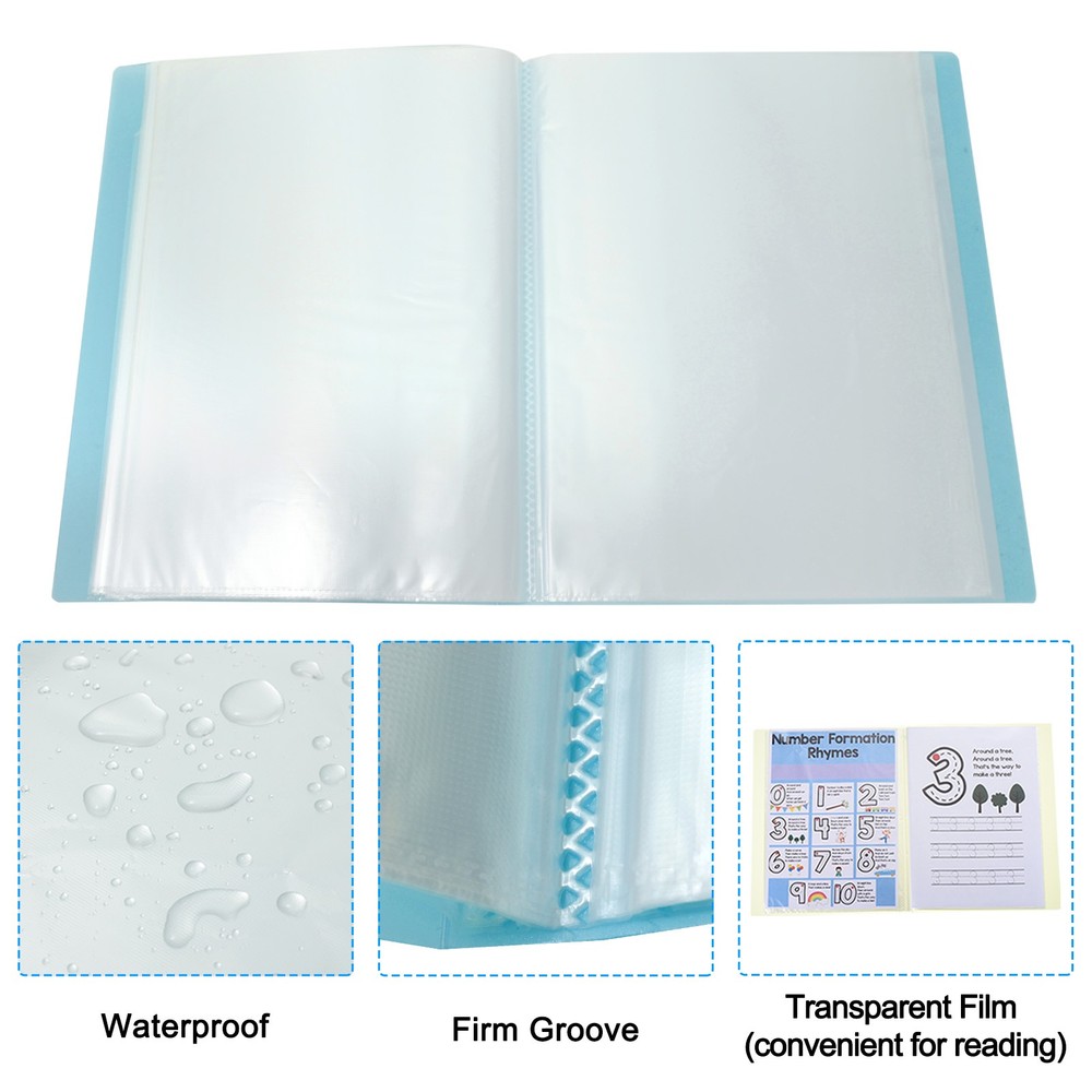 9.4x12.2" Binders with Plastic Sleeve Set, 5Pcs Sheet Protector, Multicolor