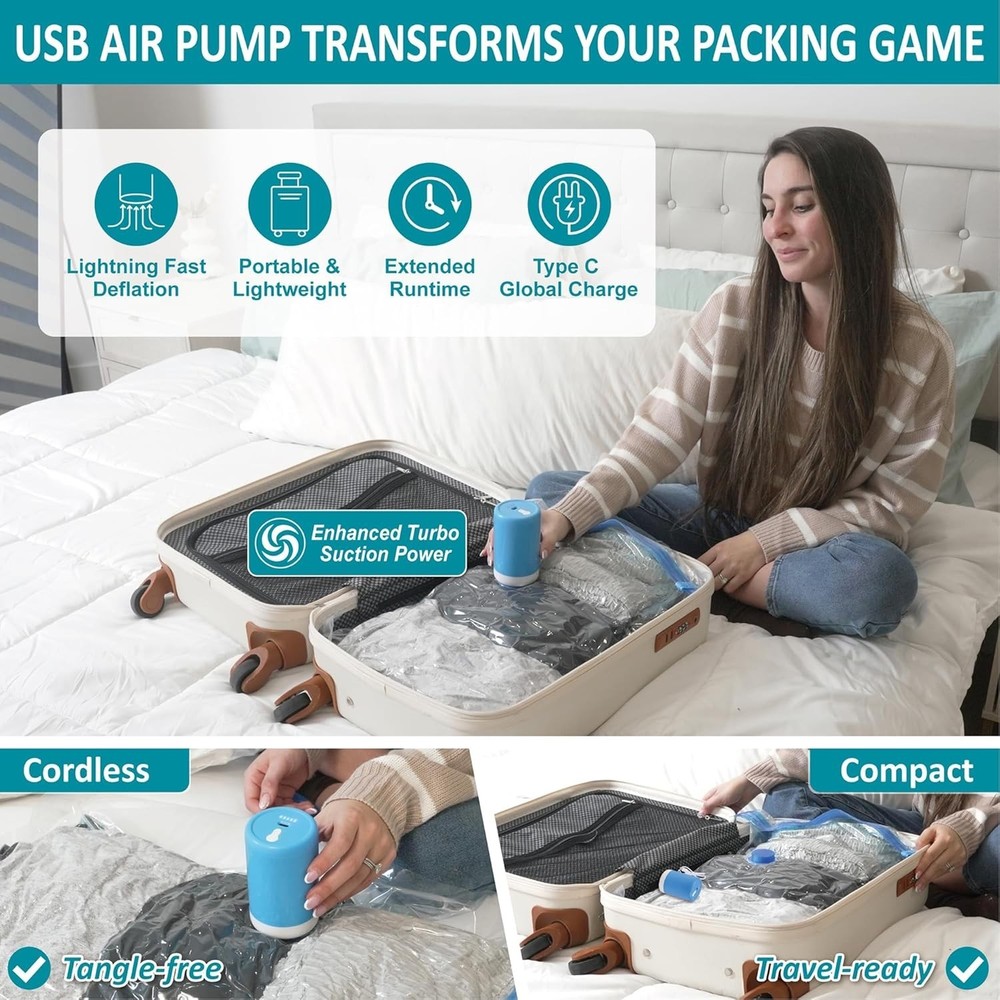 Portable Electric Pump Compression Bags 26 Pack