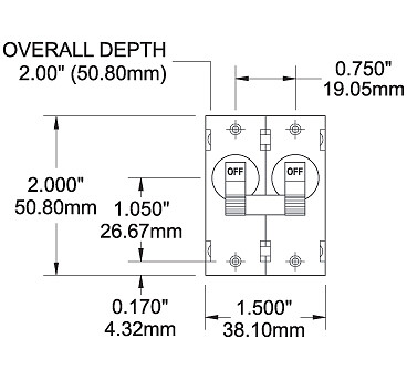 BLUE SEA CIRCUIT BREAKER AA2TOGGLE 10A BLK- 7232-BSS