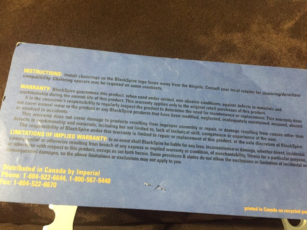 XTR BlackSpire 46 Teeth, 112 4 Bolt Sircle