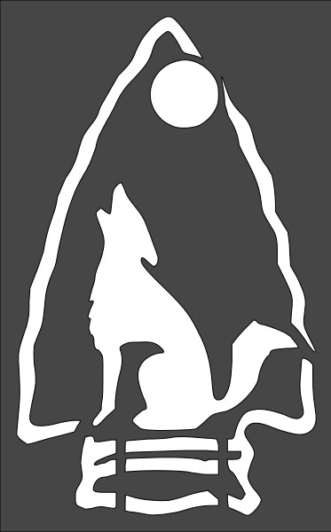 6.5"x10" Clear Plastic Stencil - Arrowhead Wolf (RE59)*****