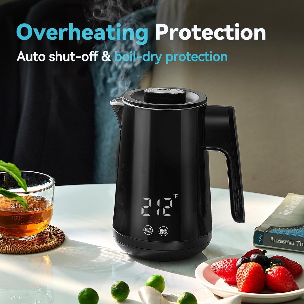 ® 850ml Small Electric Kettle Temperature Control,800W Double Wall Electric T...