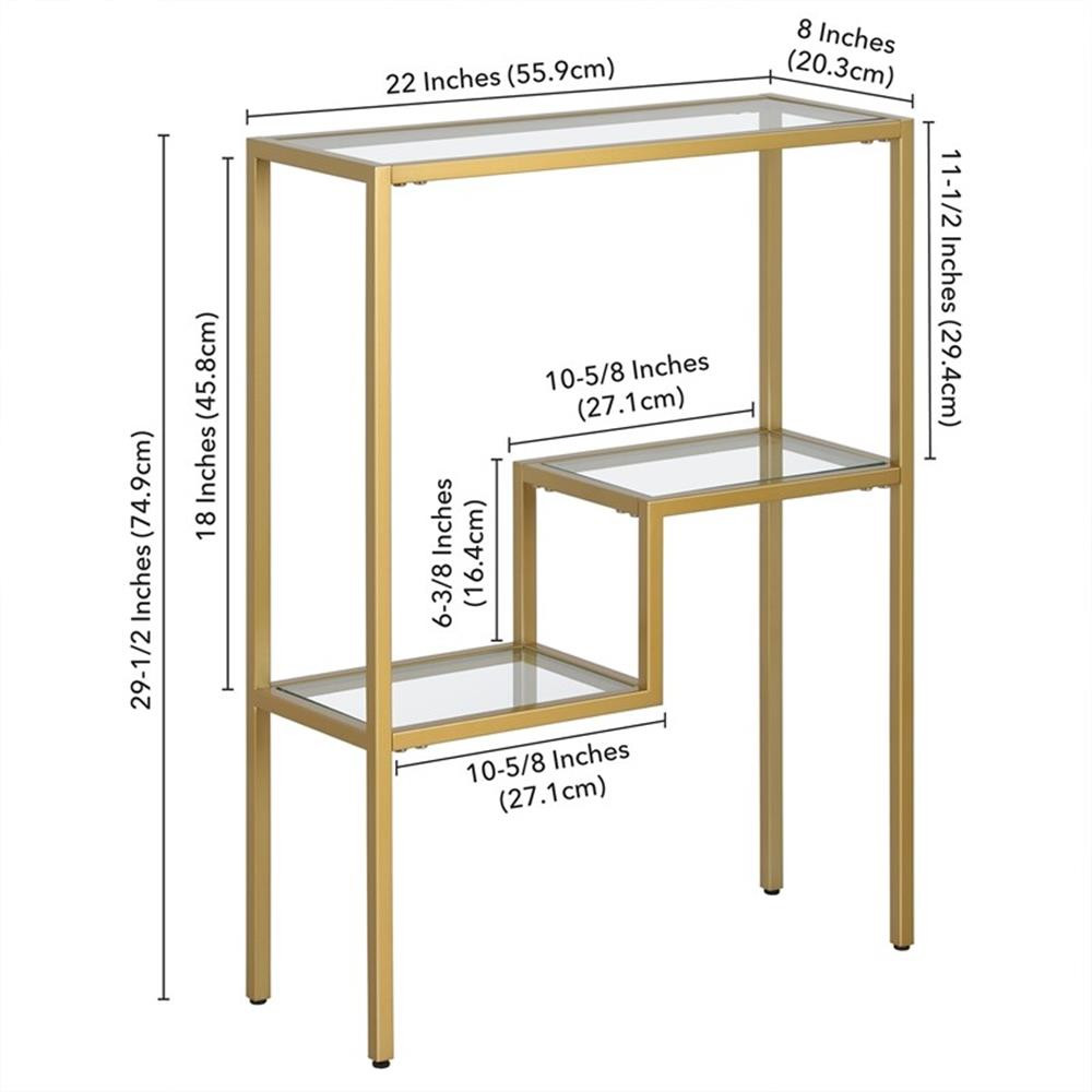 Henn&Hart 22" Gold Console Table