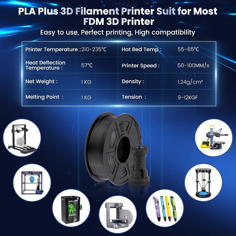 JAYO 10KG PLA+ PLA PLUS 3D Printer Filament 1.75mm High Strength White