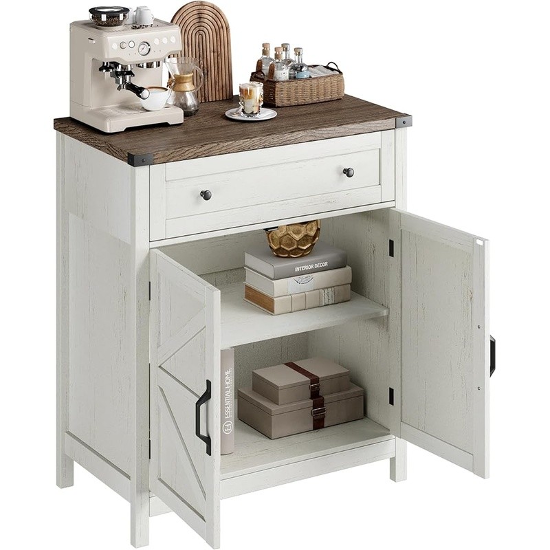 Storage Cabinet W/ Drawer Adjustable Shelf Sturdy Kitchen Bar Sideboard Unit New