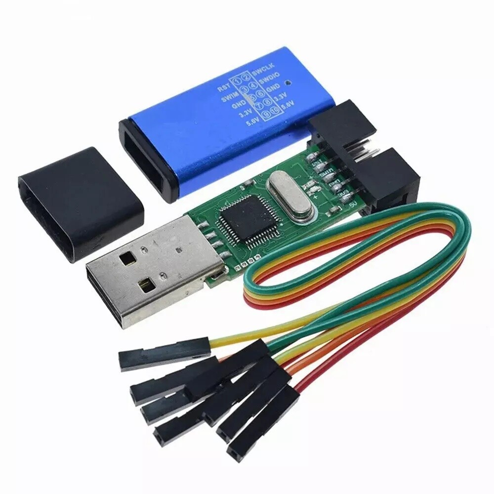 ST Link V2 Programmer STM8 STM32 Aluminum Shell SWIM Interface & LED Indicator