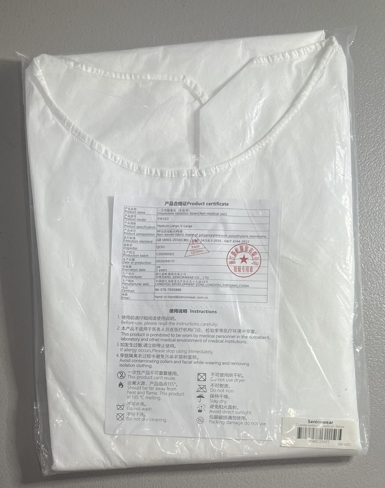 Disposable Medical Gown Size Large