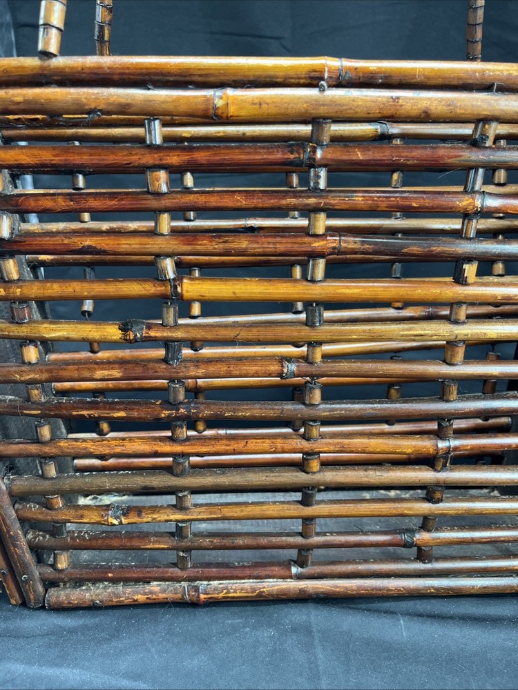 Vintage Wicker Bamboo Rattan Rack Storage Basket
