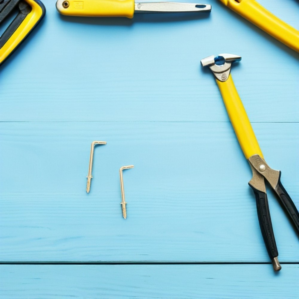 30 Pcs Right Angle Hook Shaped Screw Hooks Hanging for Workplace