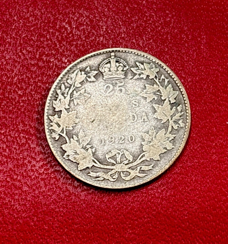 1920 Canada Silver! 25 Cents! ENN Coins