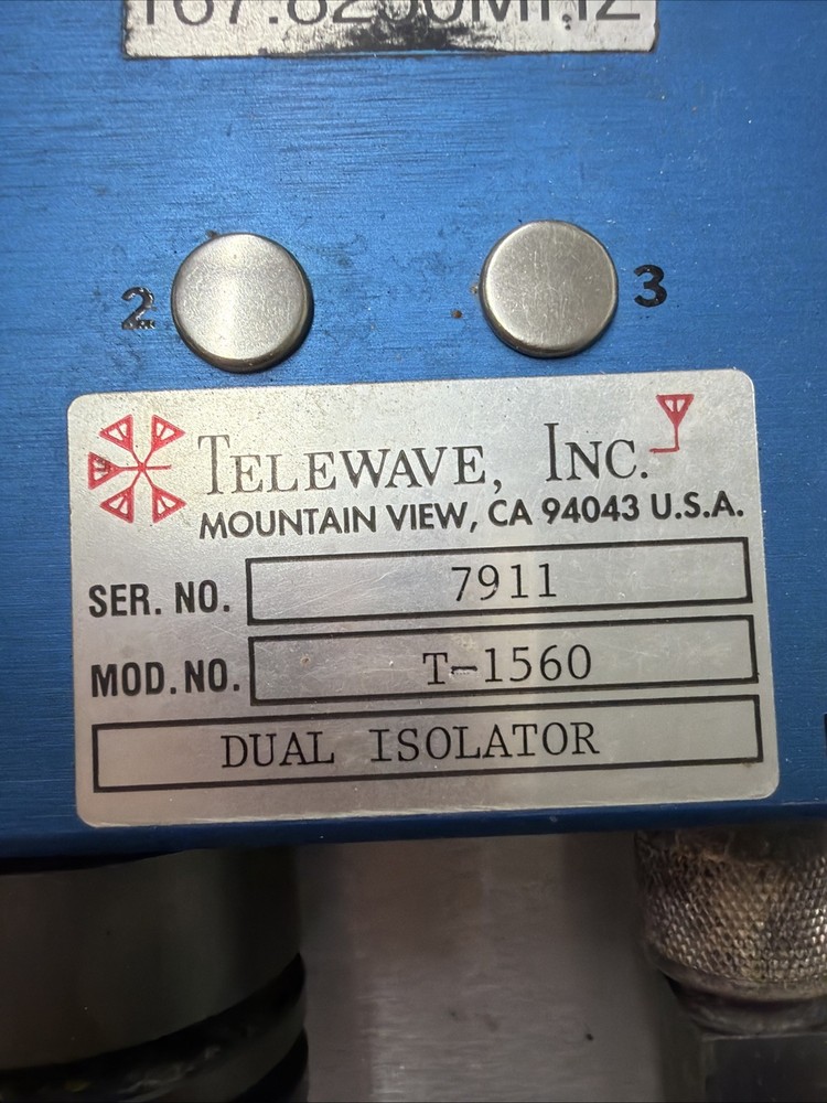 TELEWAVE Inter-mod Suppression Panel MODEL T1560/TS150PB1 VHF 400 WATT TESTED W