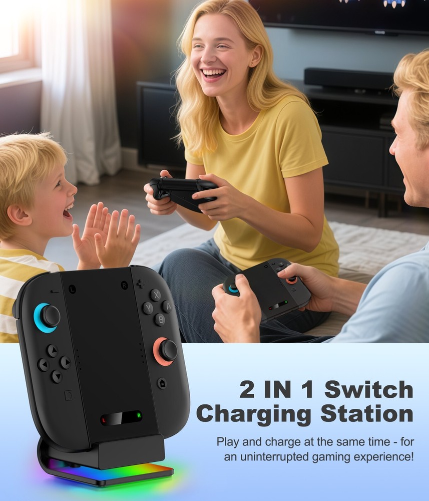 Switch 2 Charging Grip Stand Compatible with Switch Joycon 2 Controller Charger