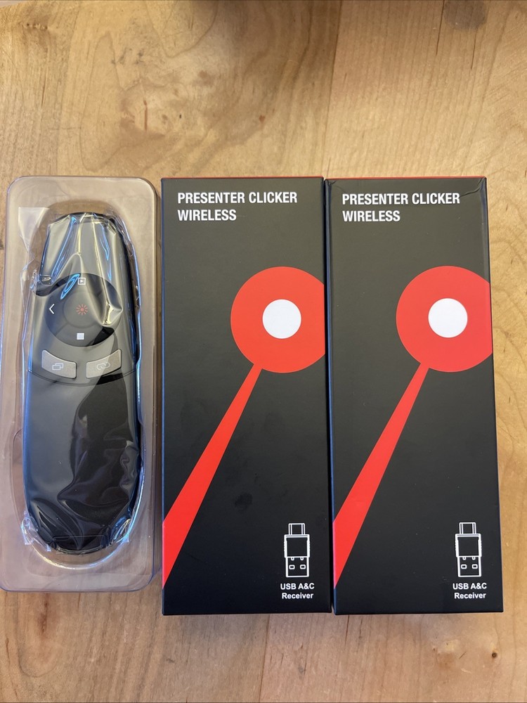 Pack Of 2, Wireless Presenter, Hyperlink Volume Control Presentation Clicker RF