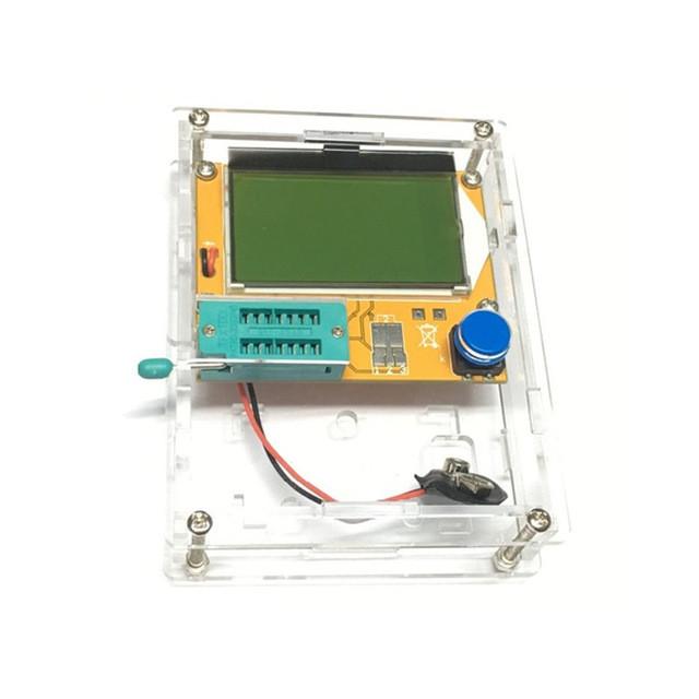 LCR-T4 Mega428 Backlit Component Tester ESR Meter Kit LCD Display With Case