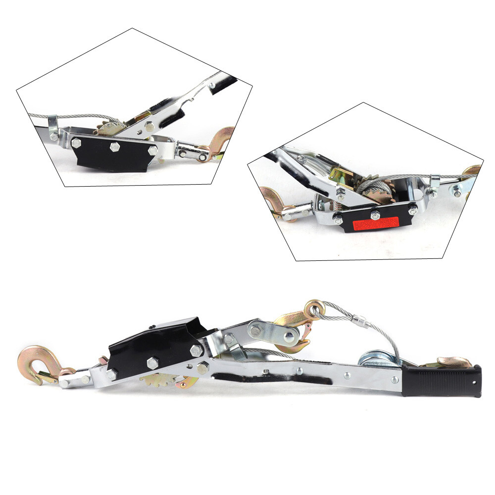 5 Ton Hand Come A Long Ratchet Winch Hoist Puller Cable Puller Tool W/ 3 Hooks