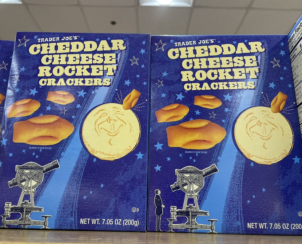 2 Packs Trader Joe's Cheddar Cheese Rocket Crackers 7.05 OZ Each Pack
