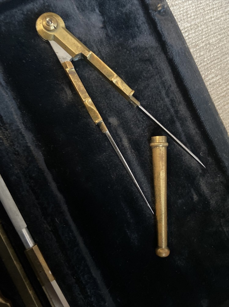 Antique MILANO Compass Cartographer Technical Engineer Architect Instrument Set