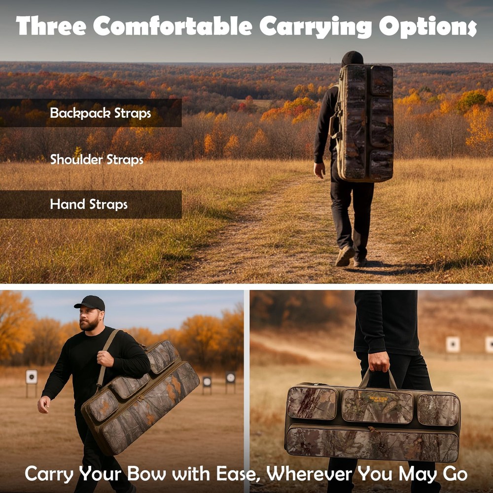 Compound Bow Case Soft Padded Archery Bag Large Accessory Storage