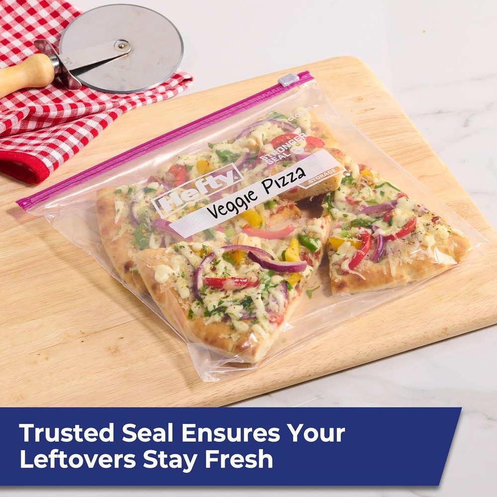 Hefty Slider Kitchen Storage Bags, Gallon Size, 15 Count