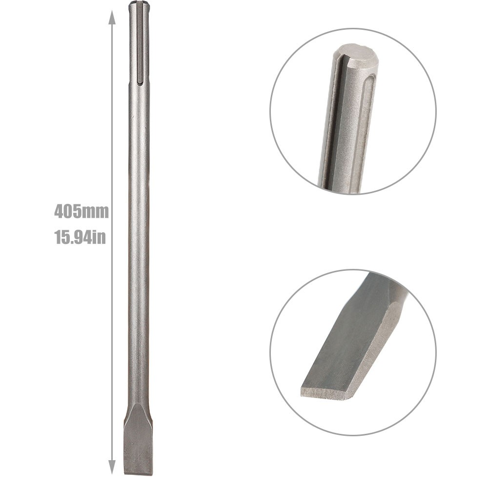 3 Pack 16" Long-Point SDS Max Bits Set Durable Chisel Scaling Chisel Flat Chisel