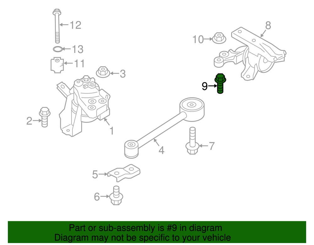 Genuine Mitsubishi Trans Mount Bolt MF911641