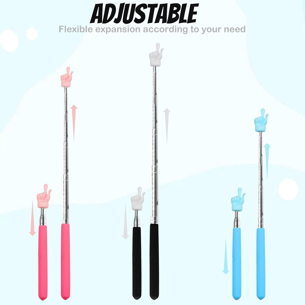 3 Pcs Telescopic Teachers Pointer, Extendable Hand Pointer Finger Pointer Sti...