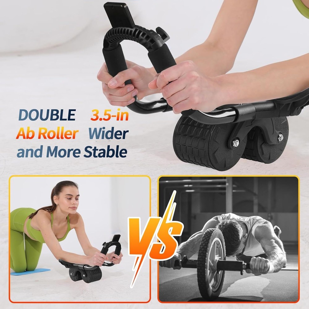 Tixahi Ab Roller Wheel，with Timer Automatic Rebound Abdominal Black