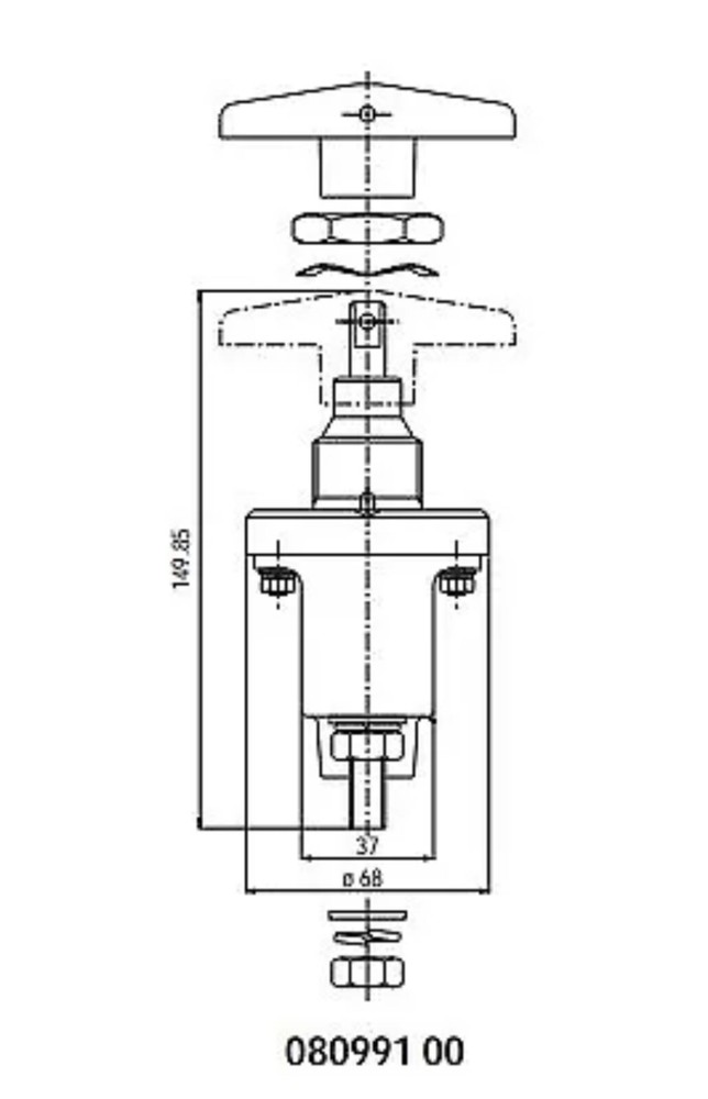 Battery Master Switch Single Pole OFF/ON SPST 250A Cont. @ 12v Battery Isolator