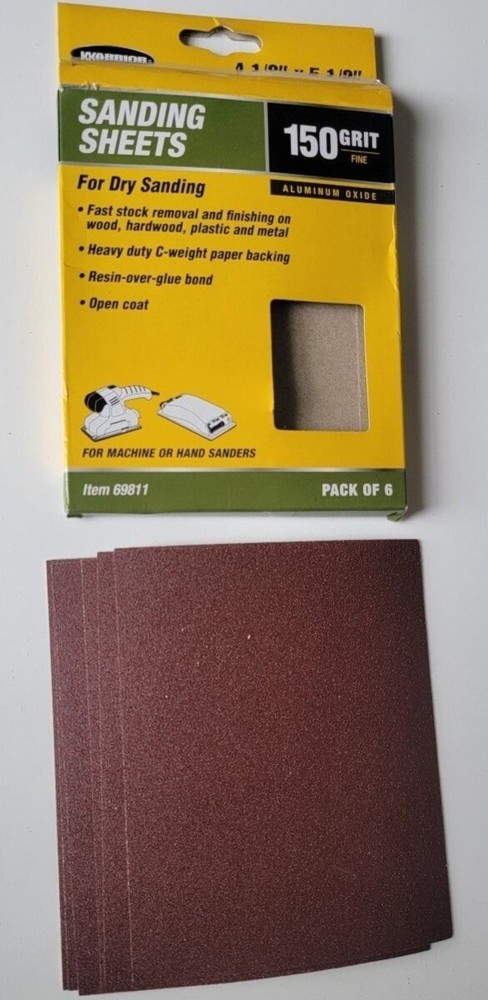 Warrior Sanding Sheets Qty 6 /150 Grit