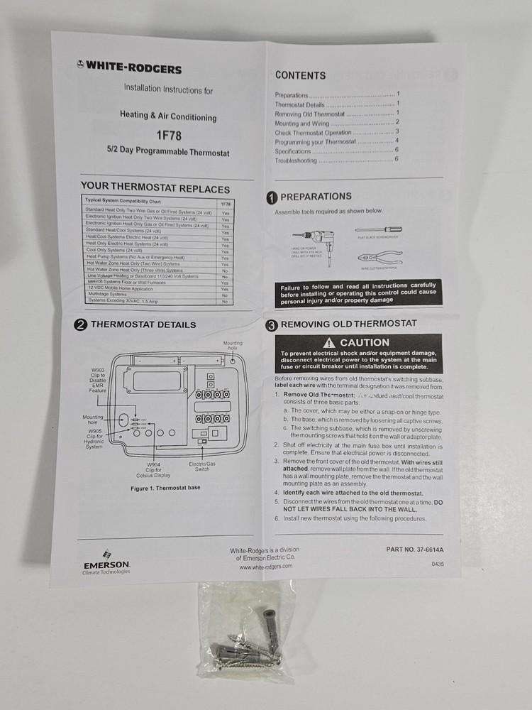 1F78-151 White-Rodgers Single Stage Programmable Thermostat