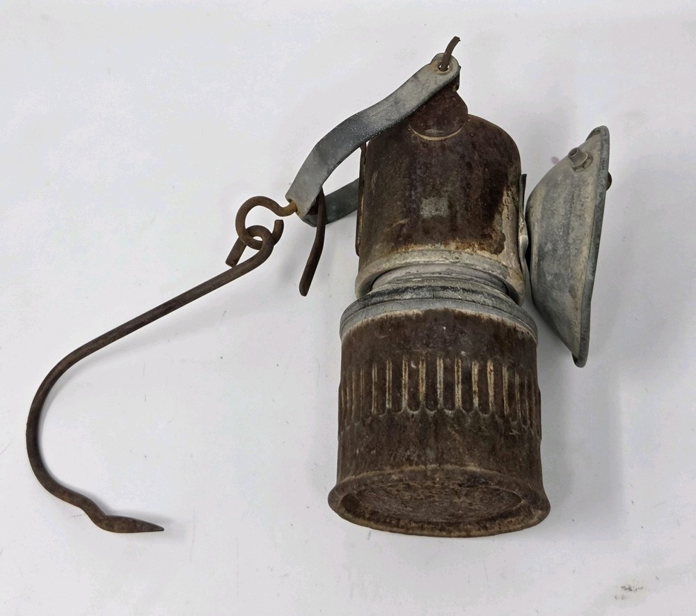 Vintage Dewar Carbide Miners Lamp With Hook
