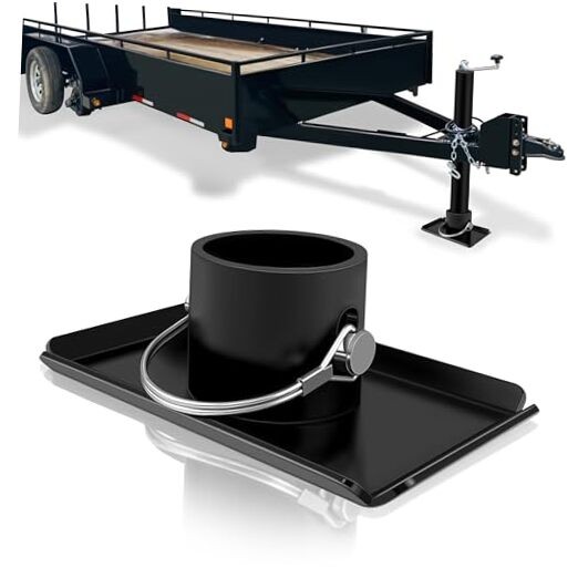 Removable Trailer Jack Base Plate (with Pin Base), 5000lbs Capacity Black Foot