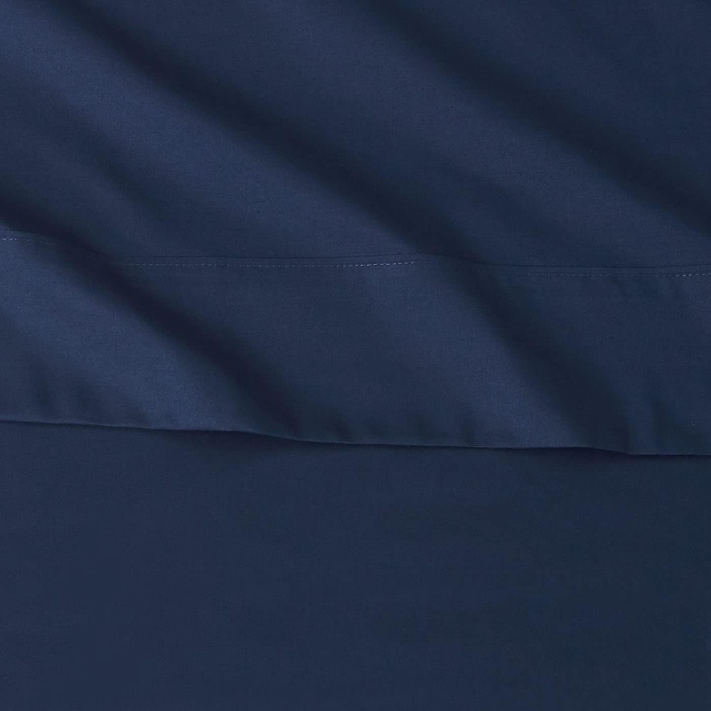 3-Pc Twin Microfiber Bed Sheet Set Navy Blue Deep Pocket 14" Soft Breathable