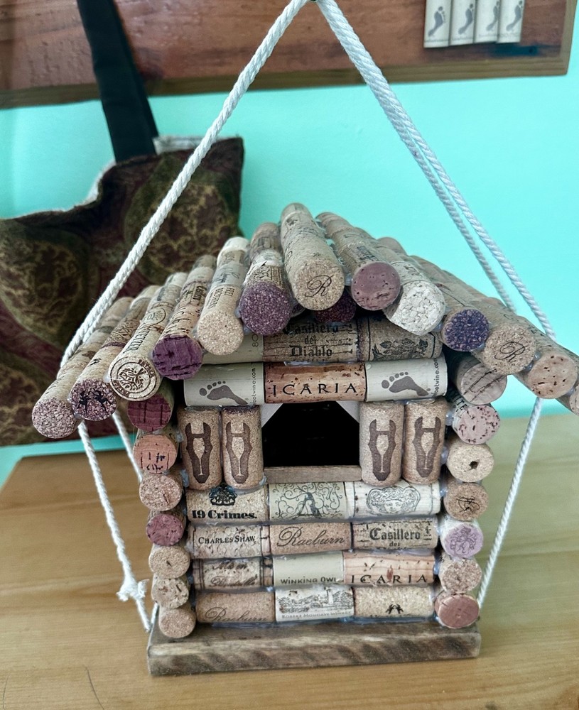 Handmade Wine Cork Birdhouse 