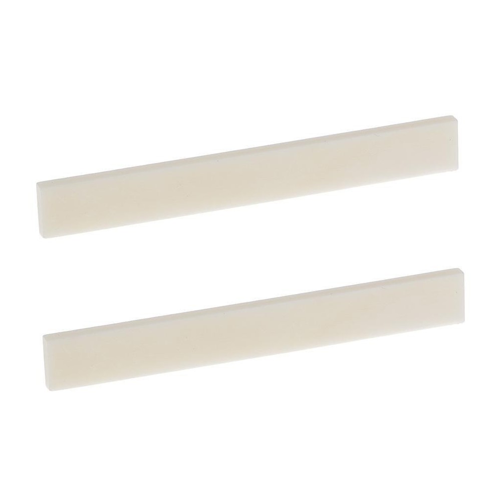 2x Guitar Saddle Unfinished Uncut Luthier DIY 80mm, White