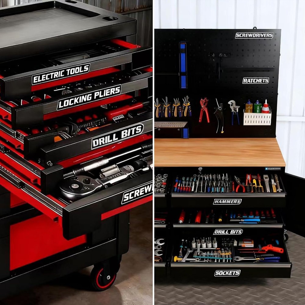 14/84Pcs Toolbox Organization Magnetic Labels, Large Toolbox Drawer Organizer Ma