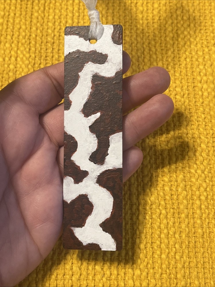 Bookmark Hand Painted Cow Print Design
